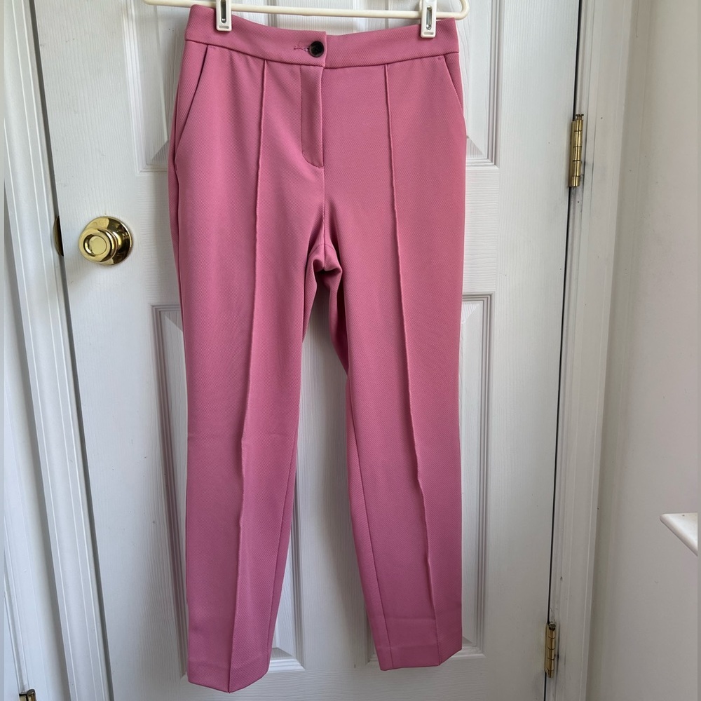 Express Women’s Pink Reto Style Cropped Capri Dress Pant Trousers